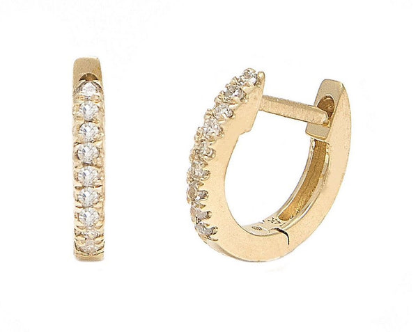 Petite Diamond Huggie - Single - Yellow Gold