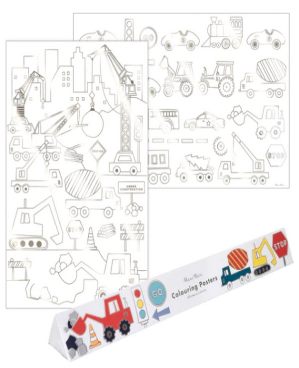 Construction Coloring Posters